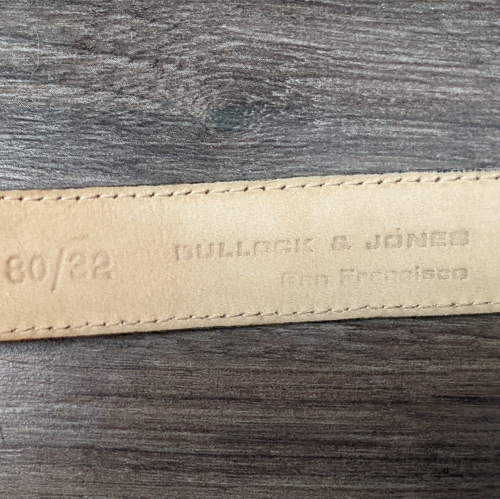 Bullock & Jones - 80/22 Spanish Classic Lizard Skin Belt | Size 32: Cognac Brown - Picture 5 of 5